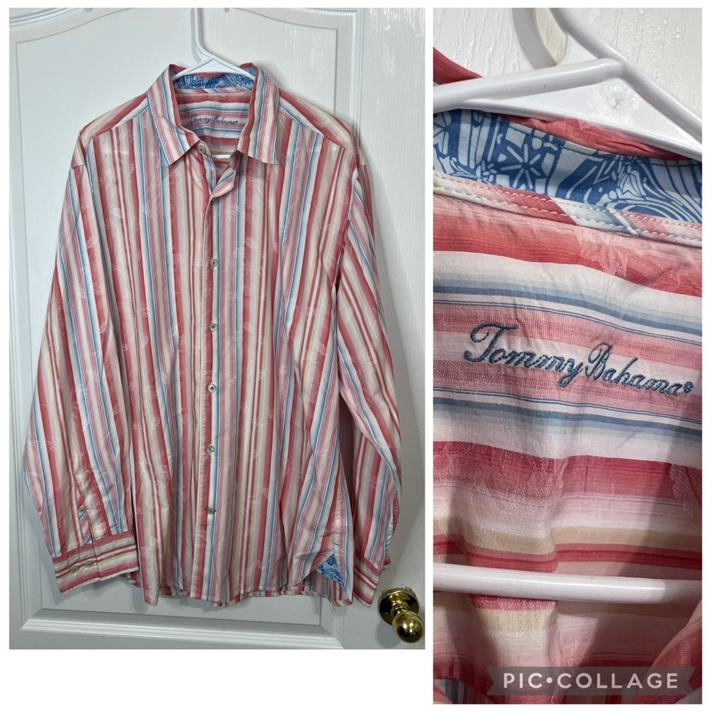 Tommy Bahama Men's Multicolor Striped Shirt size L